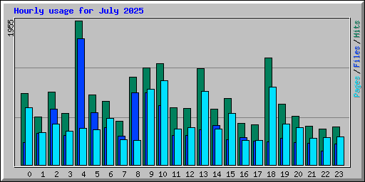 Hourly usage for July 2025