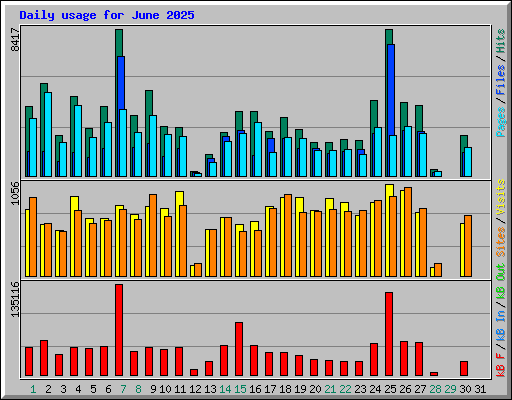 Daily usage for June 2025